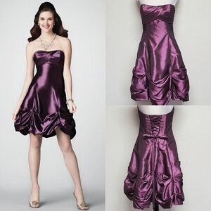 Alfred Angelo Wild Orchid Taffeta Sleeveless Sweetheart Neckline Mini Dress